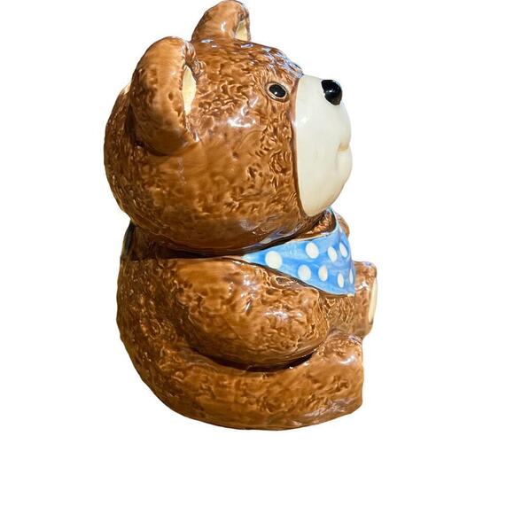 Vintage Otagiri Originals Ceramic Brown Teddy Bear Coin Bank.1983.made in japan - Picture 3 of 5